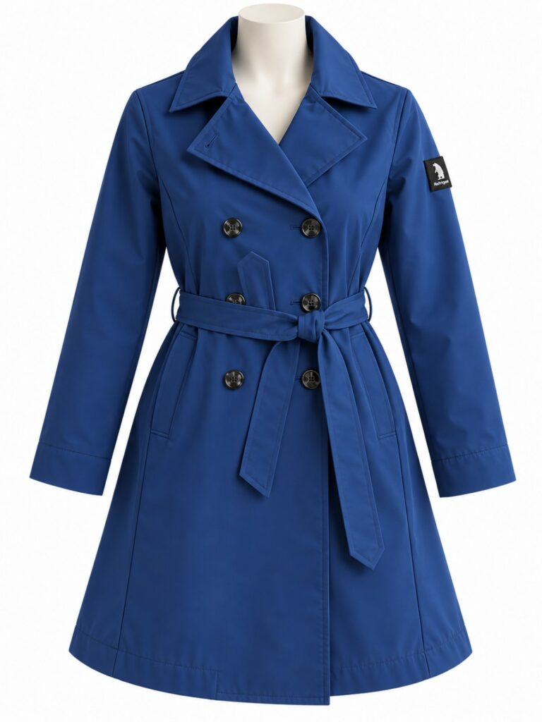 Trench REFRIGUE HILDA blu Navy doppiopetto con cintura