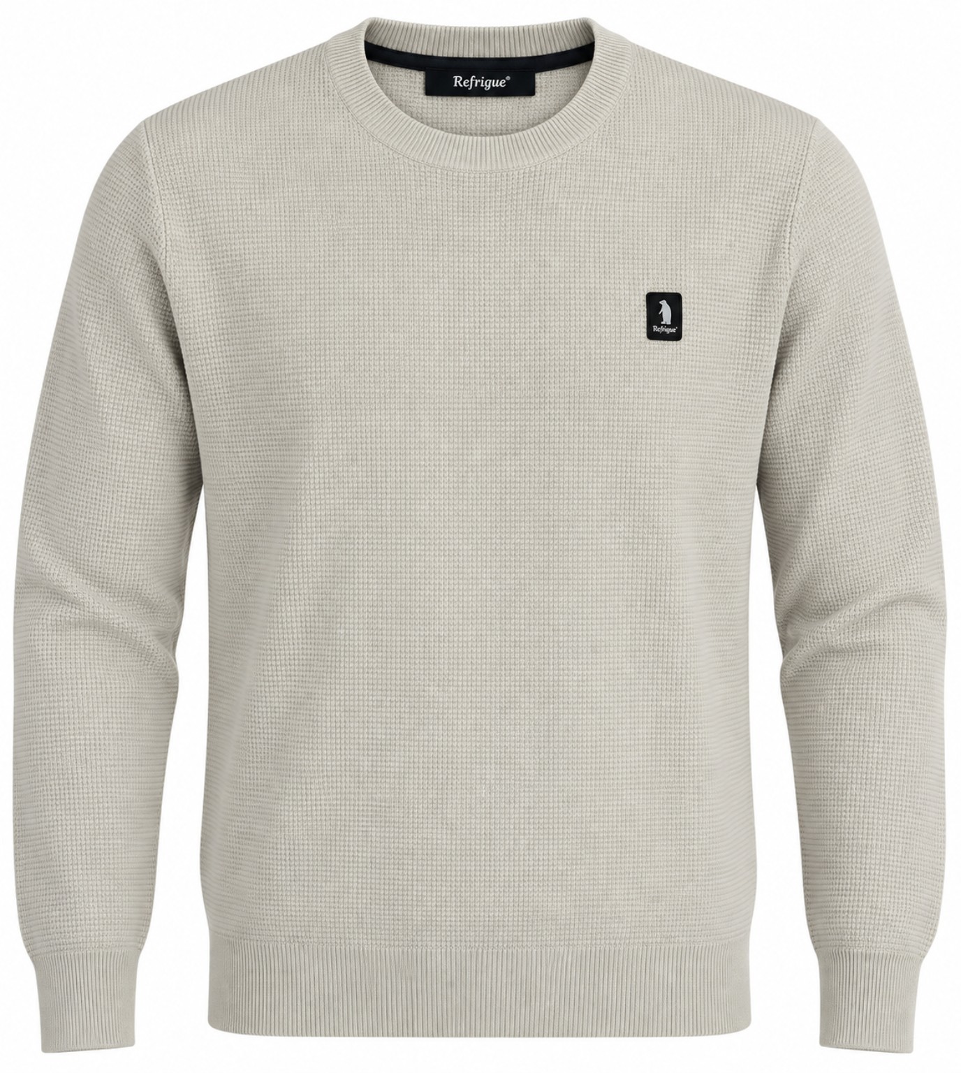 REFRIGUE Maglione girocollo beige, foto frontale