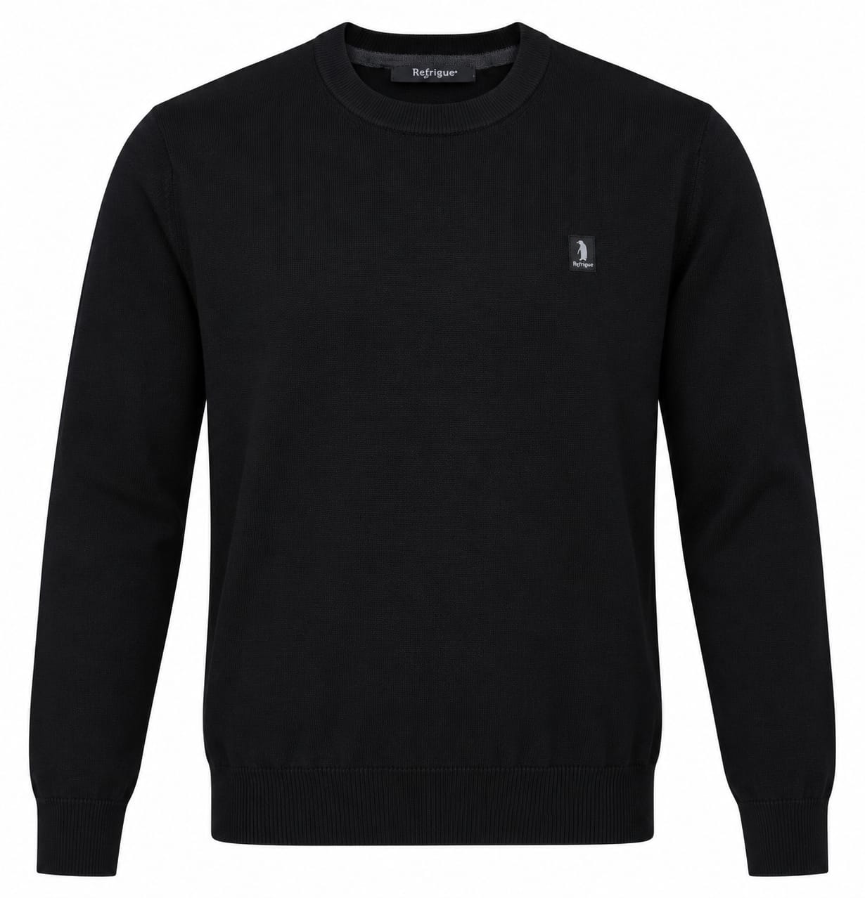 REFRIGUE Maglione girocollo nero, foto frontale