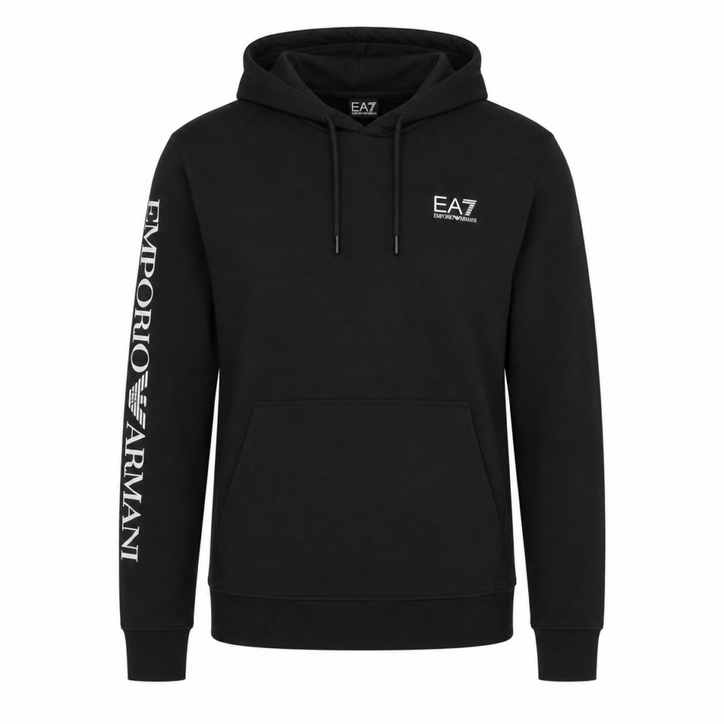 Felpa EA7 EMPORIO ARMANI Nera con cappuccio senza zip