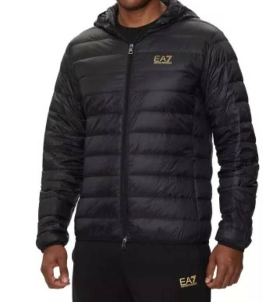 Piumino EA7 EMPORIO ARMANI Leggero nero con cappuccio