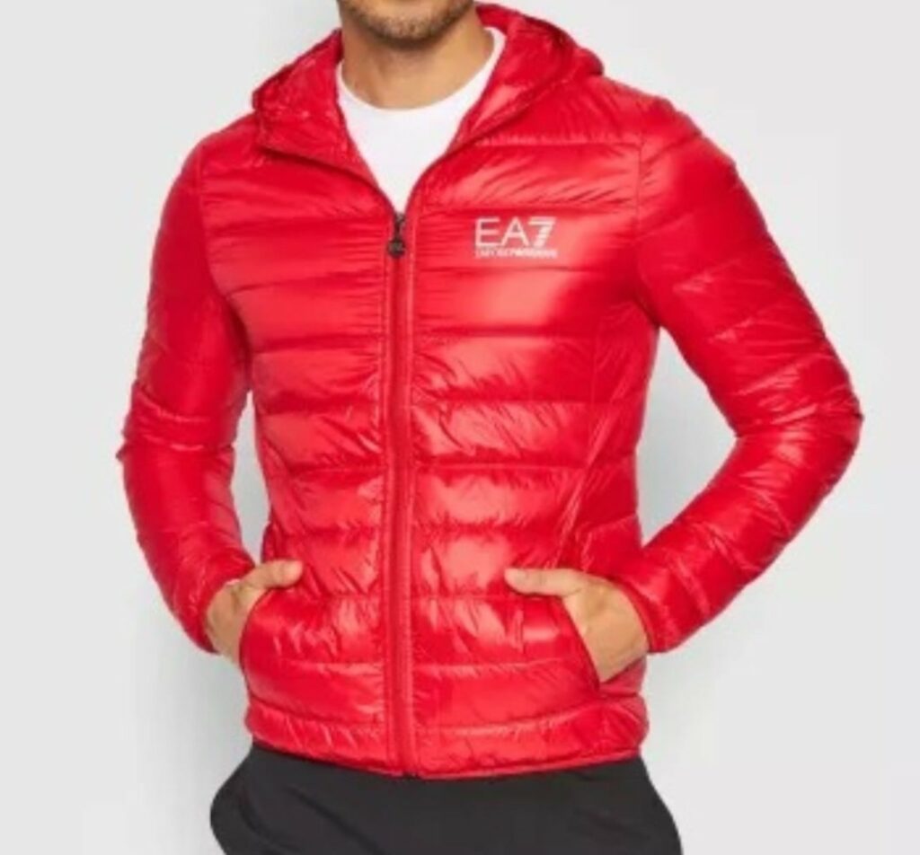 Piumino EA7 EMPORIO ARMANI Leggero rosso con cappuccio