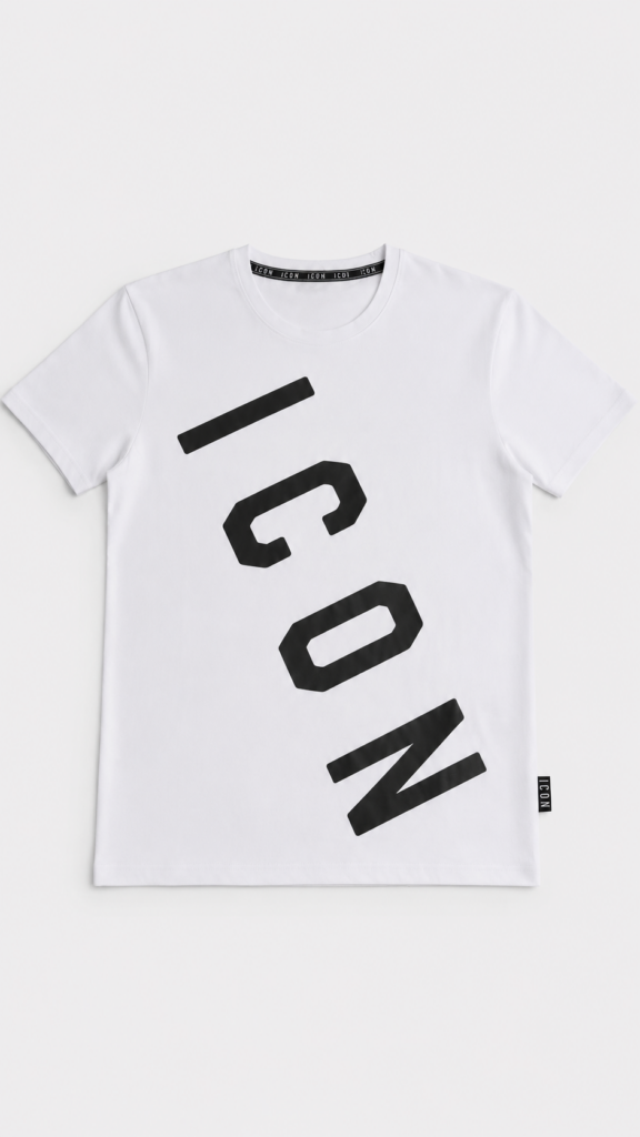 T-shirt ICON Bianca con logo asimmetrico