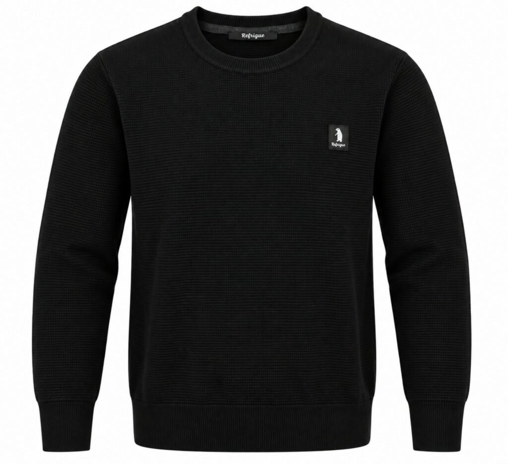 Maglione REFRIGUE Girocollo nero maglia testurizzata