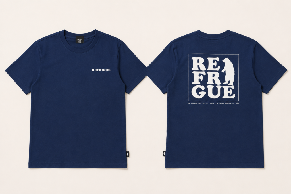 T-shirt REFRIGUE Blu marine fronte/retro