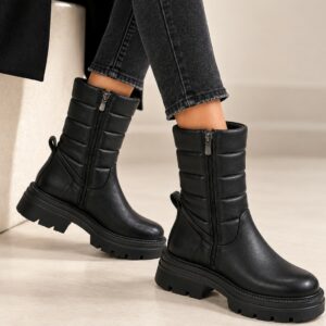 Stivaletto PIXY Donna BLACK · gambale imbottito trapuntato e zip laterale