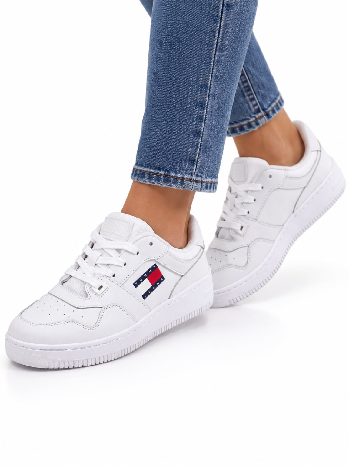 TOMMY JEANS Sneaker Donna bianca TJW RETRO BASKET ESS, foto 1