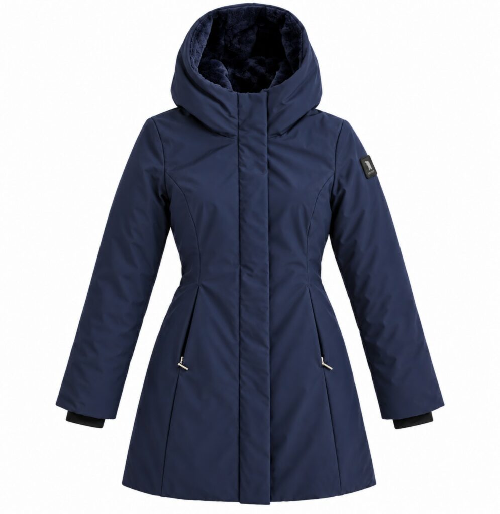 Giubbotto REFRIGUE HELLEN blu Navy imbottito con cappuccio