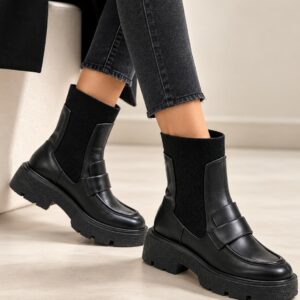 Stivaletto PIXY Donna BLACK · gambale elasticizzato e suola chunky